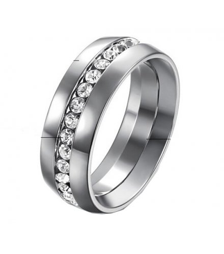 R608 - Simple single row multi-diamond ring