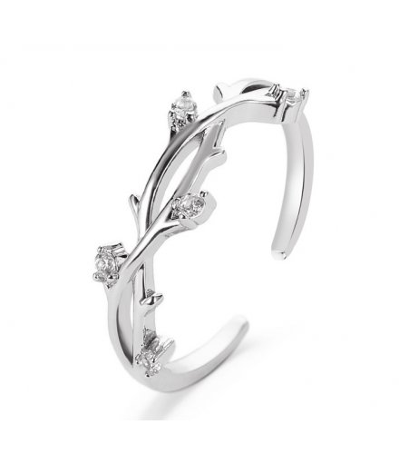 R614 - Silver Floral Ring