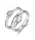 R668 - Silver Gemstone Couple Ring