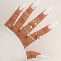 R680 - Golden Star Fashion Ring Set