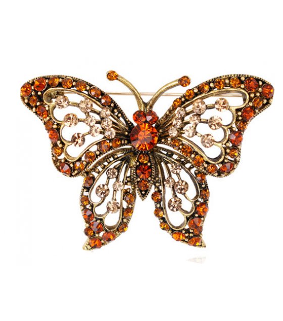 Butterfly Gemstone Saree Brooch