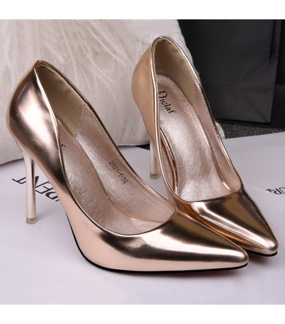 SH001-38Size - Thin Heels Champagne Gold Shoes |Sri lanka