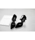 SH011-39Size - Black buckled pointed shoes