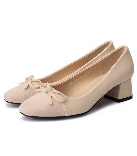 SH092 - Bow thick single shoes