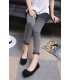 SH094 - Pointed Flat bow black work shoes