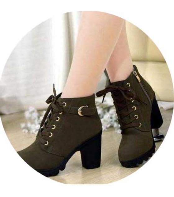SH314 - High heel thick heel casual women's boots