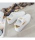 SH224 - Embroidered leaves light white shoes
