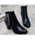 SH272 - Hollow High Heeled Black Ankle Boots
