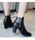 SH336 - Hollow High Heeled Black Ankle Boots