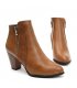 SH273 - Hollow High Heeled Brown Ankle Boots