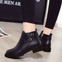 SH299 - Low Heeled Buckled Martin Boots