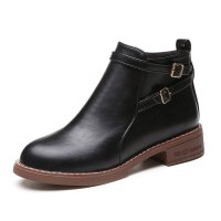 SH345 - Low Heeled Buckled Martin Boots
