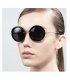 SG108 - Retro round Bright Black sunglasses