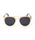 SG188 - Gold framed black sheet Sunglasses