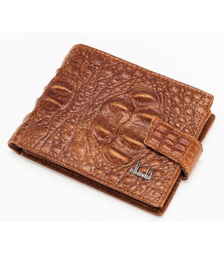WA176 - Men's wallet leather short crocodile pattern wallet