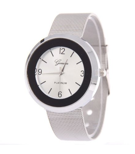 W1019 - New Geneva White Face Dial Watch
