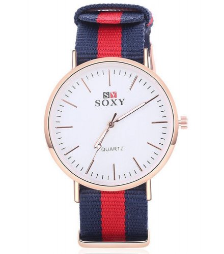 W1591 - Soxy Red & Blue Striped Watch