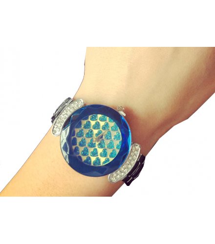 W2271 - Colored Crystal Cut Heart Style Watch