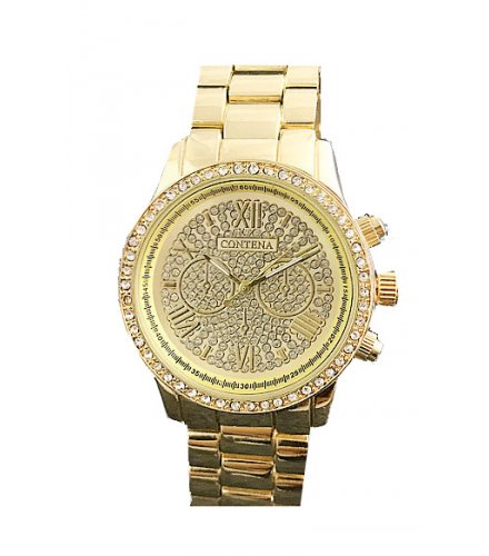 W2885 - Gold Rhinestone Watch