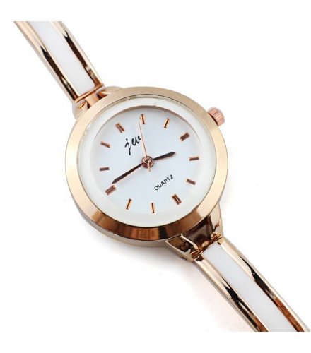 W332 - Elegant White & Gold Mixed Watch