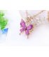 N573 -Purple Diamond Butterfly Necklace
