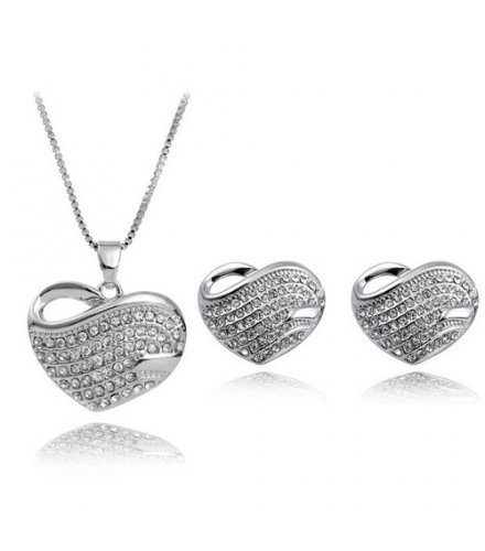 SET012 - Silver Heart Necklace