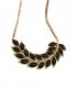 N796 - Black Leaf Choker Necklace